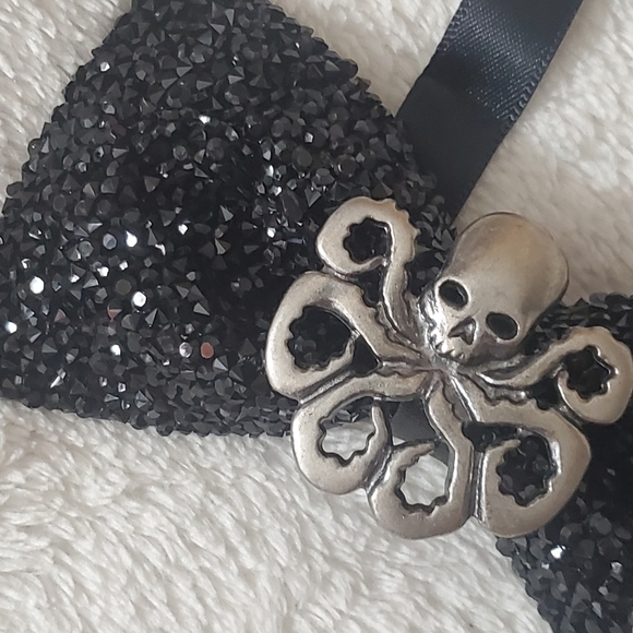 Steampunk octopus mens rhinestones bowtie wedding Halloween black bling groom - Picture 11 of 16
